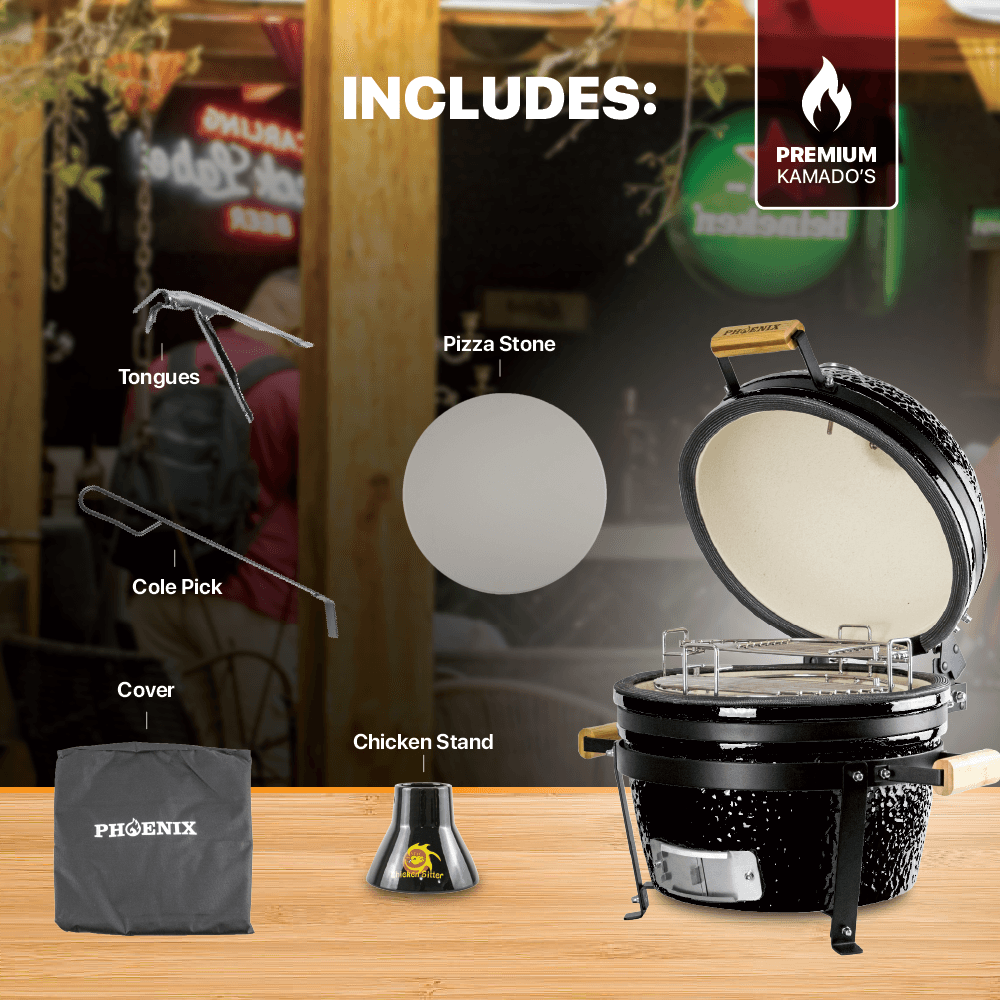 Kamado Mini Phoenix 16" Tabletop Grill (Black) — image 3