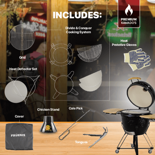 Kamado Large Phoenix 23" Ceramic Grill (Black) — image 3