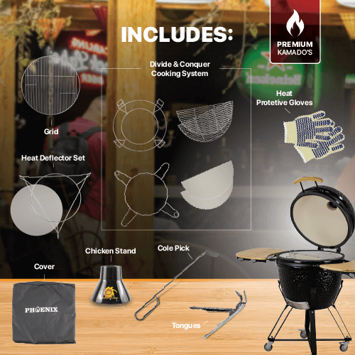 Kamado Jumbo Phoenix 27" Ceramic Grill (Black) — image 2