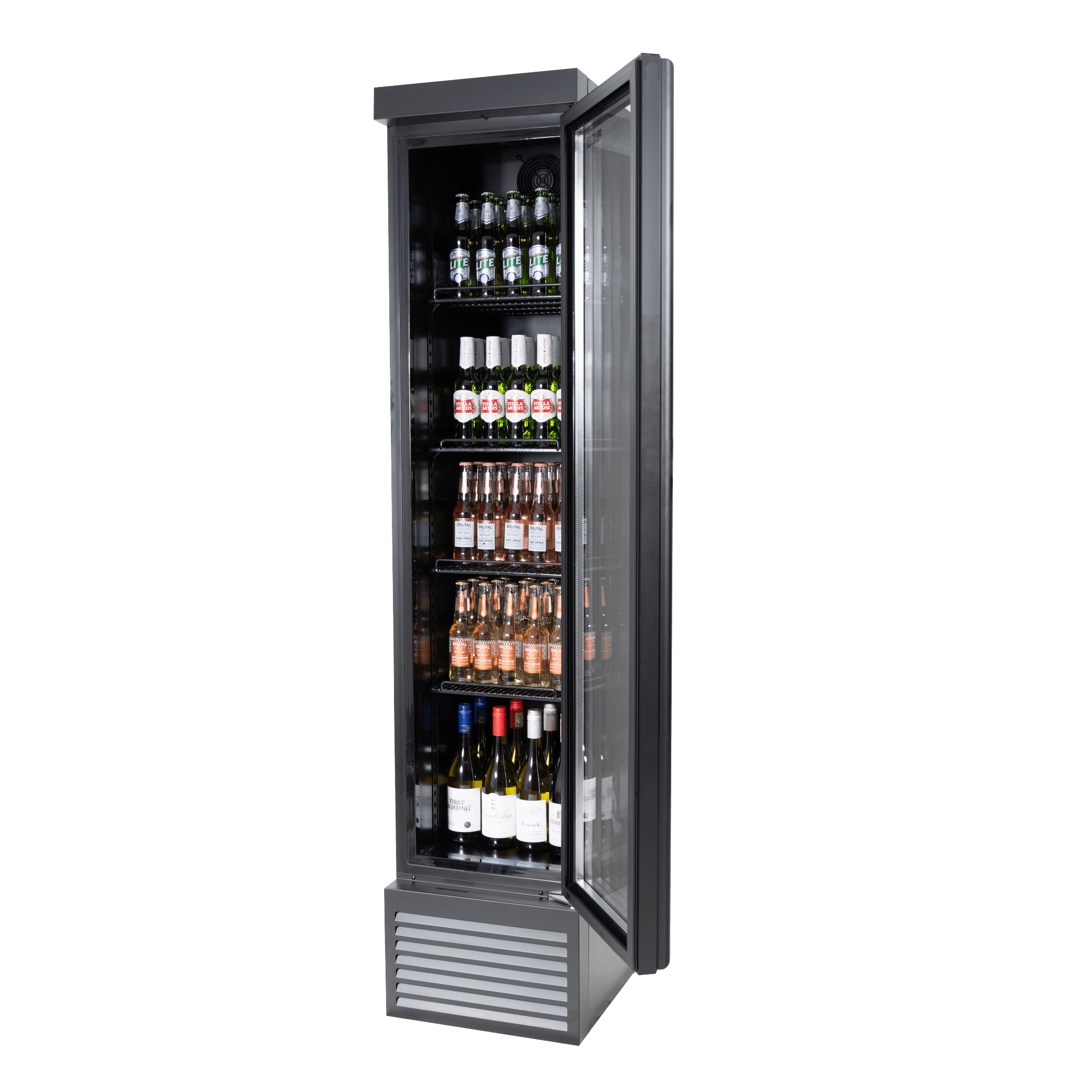 Upright Fridge Slim Line PolarCab Black (URP0420)