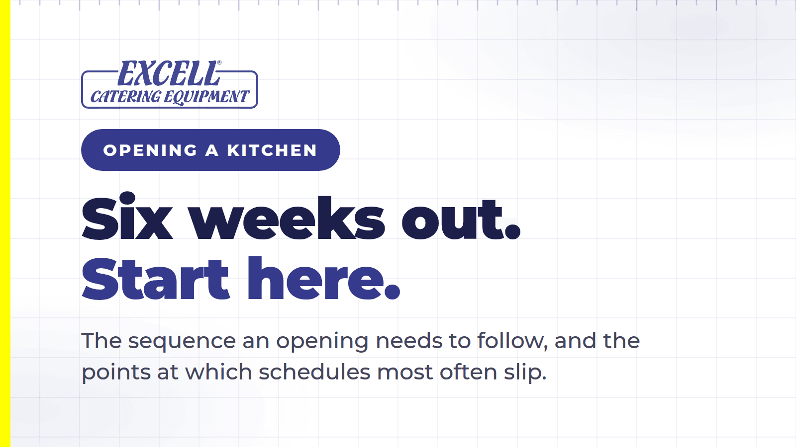 Opening a commercial kitchen: the six-week timeline