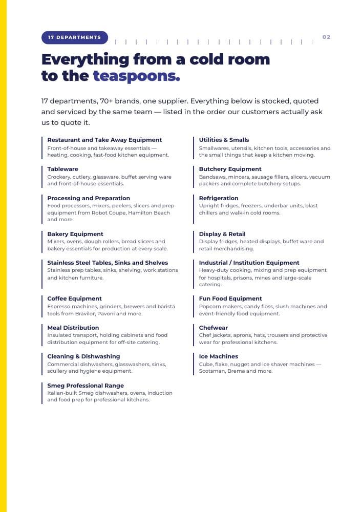 Company profile page 3: What we supply
