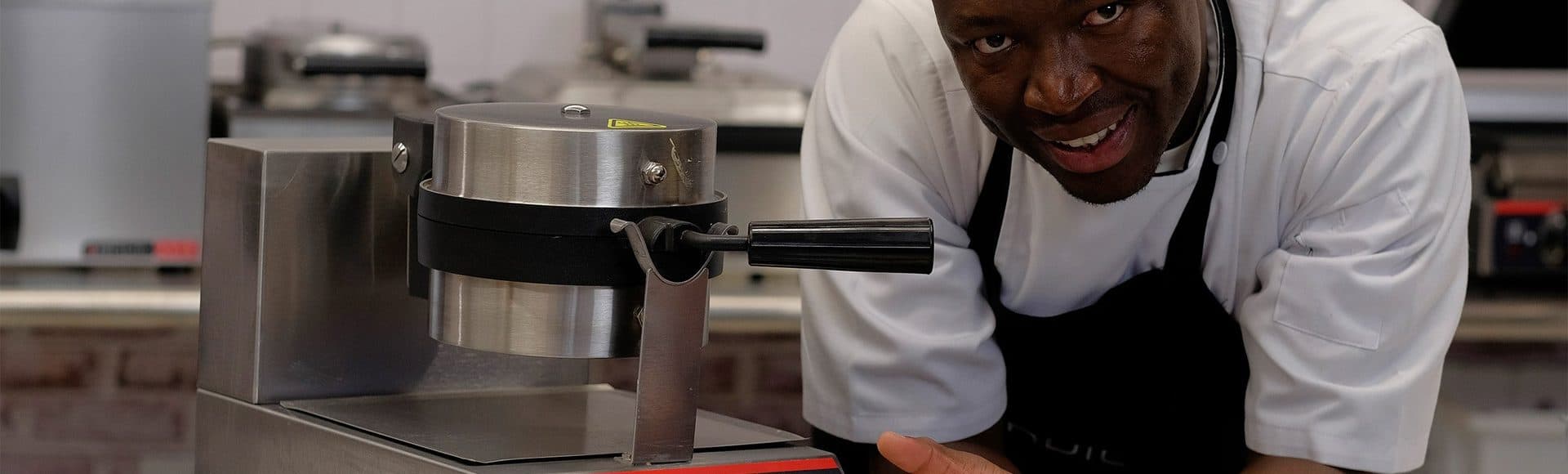Anvil equipment in use in a commercial kitchen