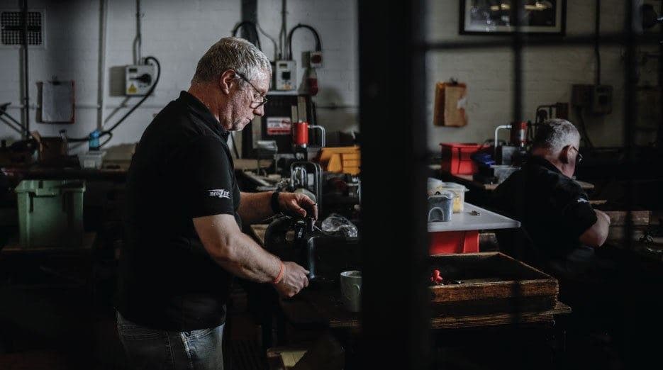A Bonzer technician at the bench in the company's workshop