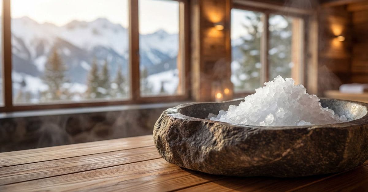 Brema flake ice in a stone bowl