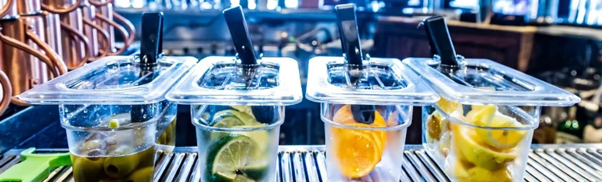 Cambro food pans on a salad bar
