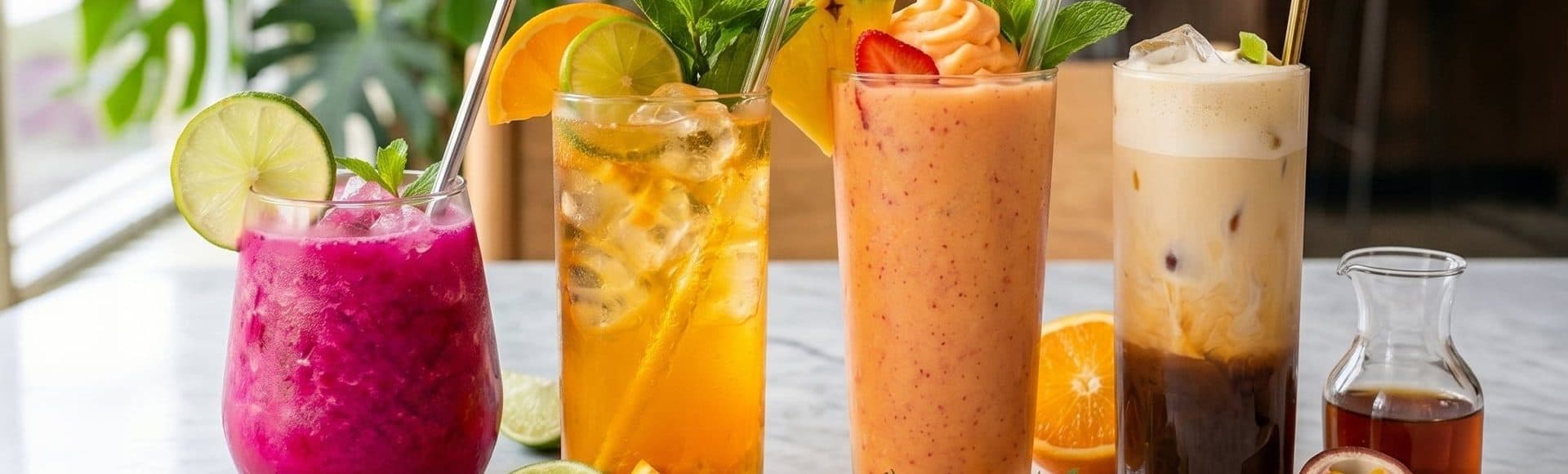Blended drinks made with Hamilton Beach Commercial blenders