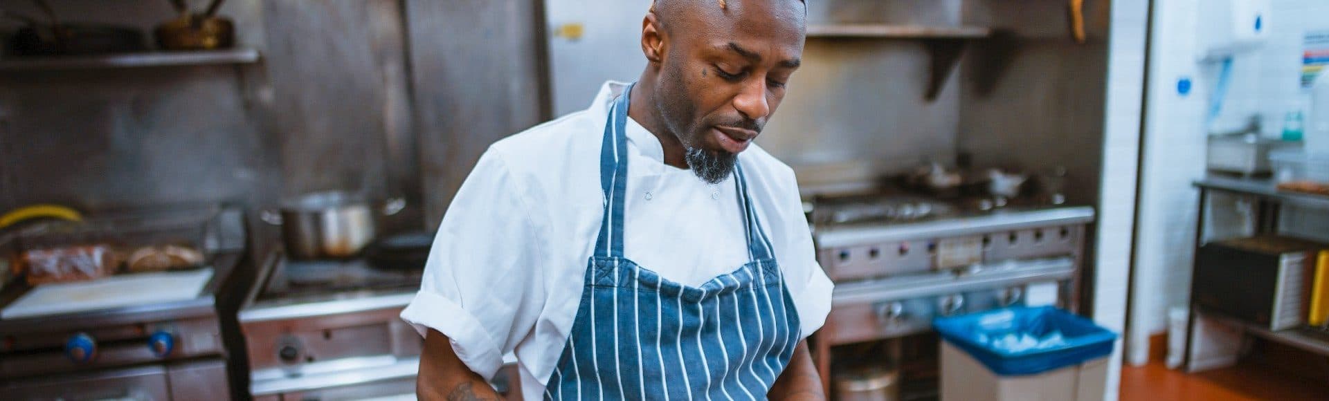 Chef in a commercial kitchen
