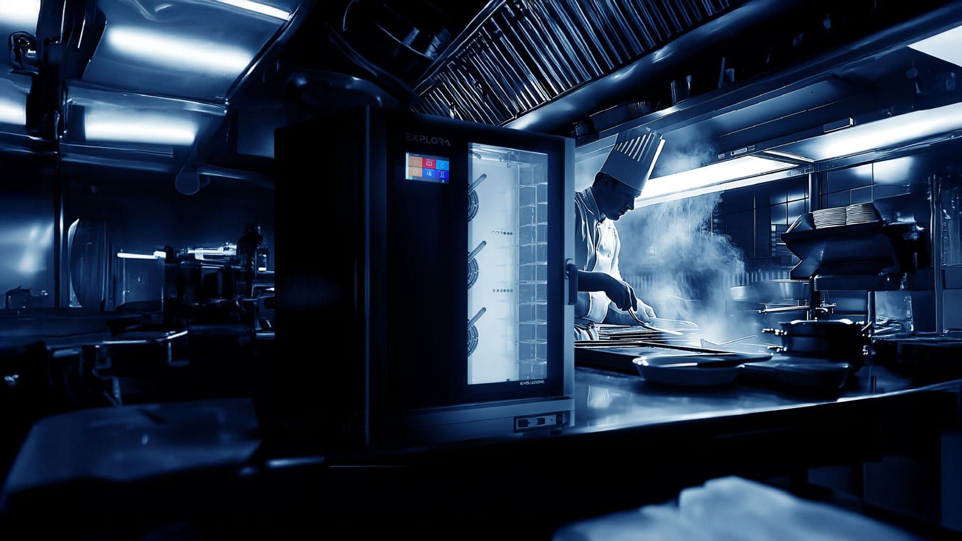Pi.Dom Explora combi oven in a professional kitchen