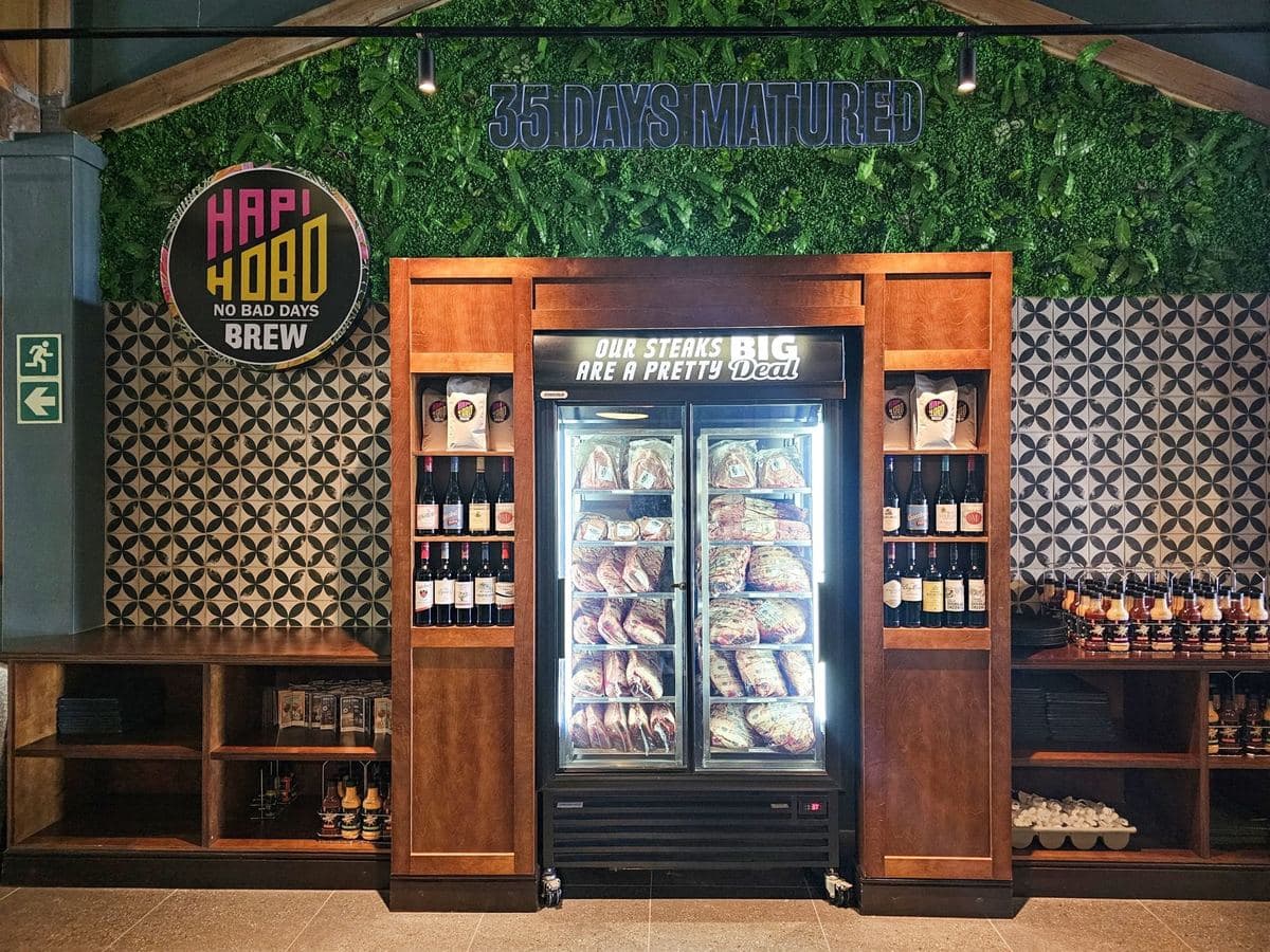 Staycold cooler used for dry-aged meat in a restaurant