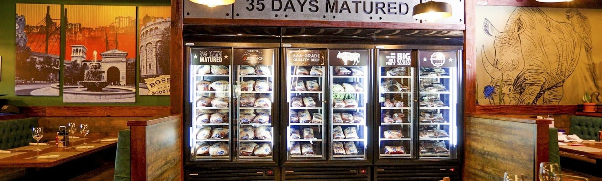 Staycold display fridges in a butchery
