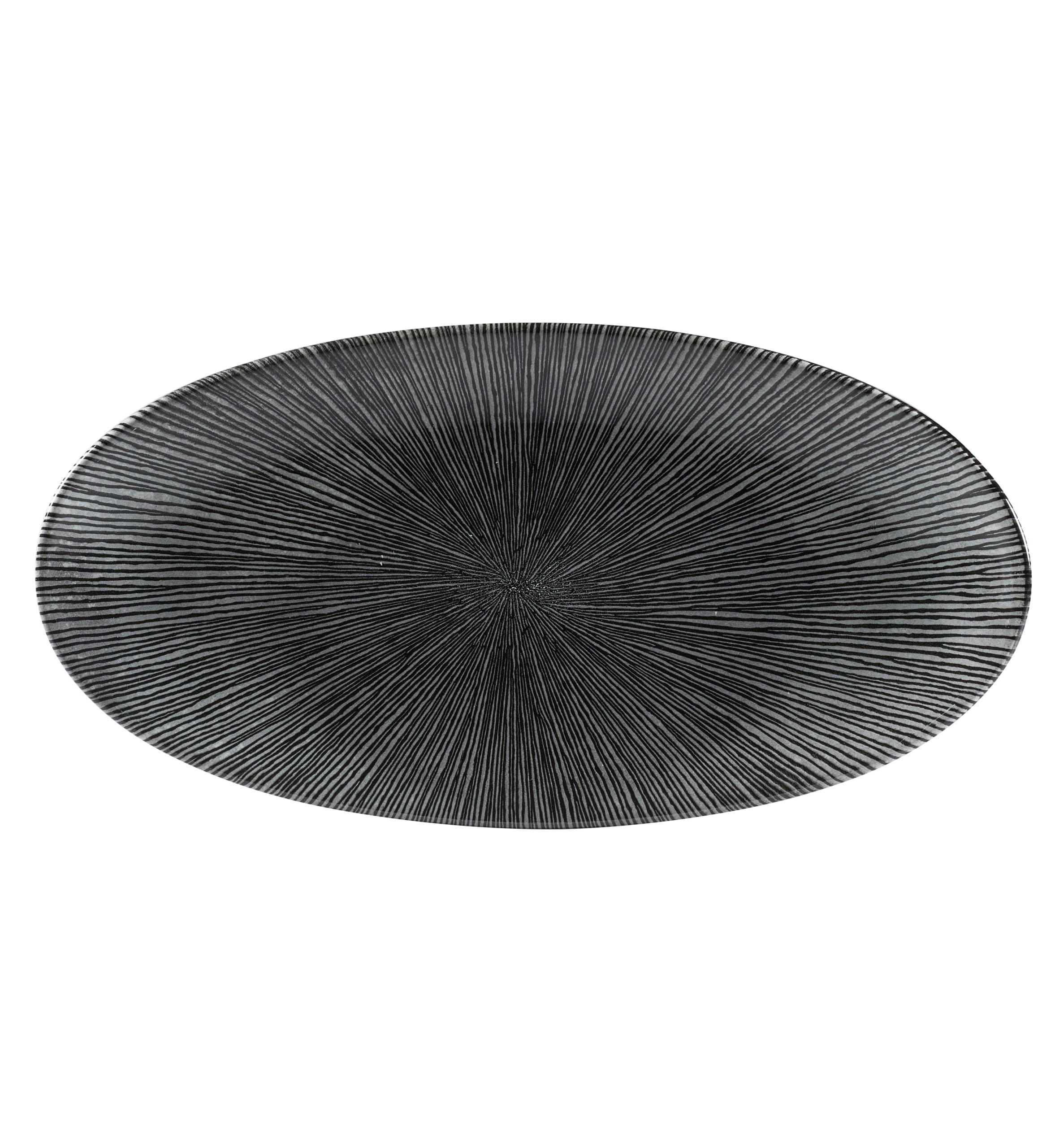 STUDIO PRINTS – AGANO BLACK OVAL PLATE 34.7×17.3CM (6)