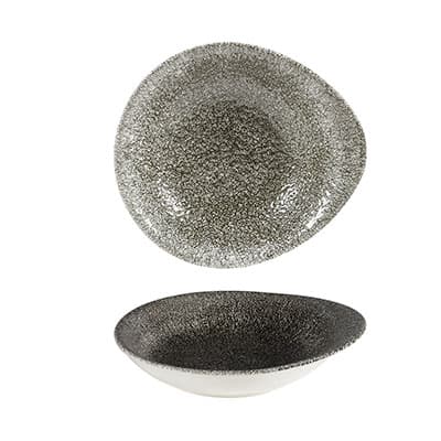 RAKU QUARTZ BLACK – ROUND DISH – 16X14.5CM (12)