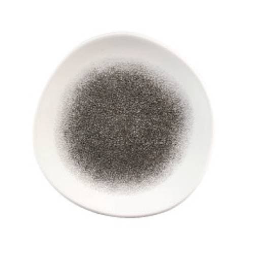 RAKU QUARTZ BLACK - ORGANIC ROUND PLATE - 21CM (12)