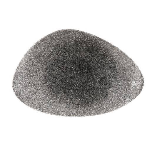 RAKU QUARTZ BLACK - CHEFS TRIANGLE PLATE - 30 X 20CM (6)