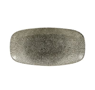 RAKU QUARTZ BLACK - CHEFS' OBLONG PLATE - 35.5 X 18.9CM (6)