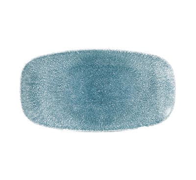 RAKU TOPAZ BLUE - CHEFS' OBLONG PLATE - 35.5 X 18.9CM (6)