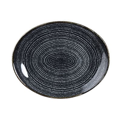 CHARCOAL BLACK – ORBIT OVAL COUPE PLATE – 27CM (12)