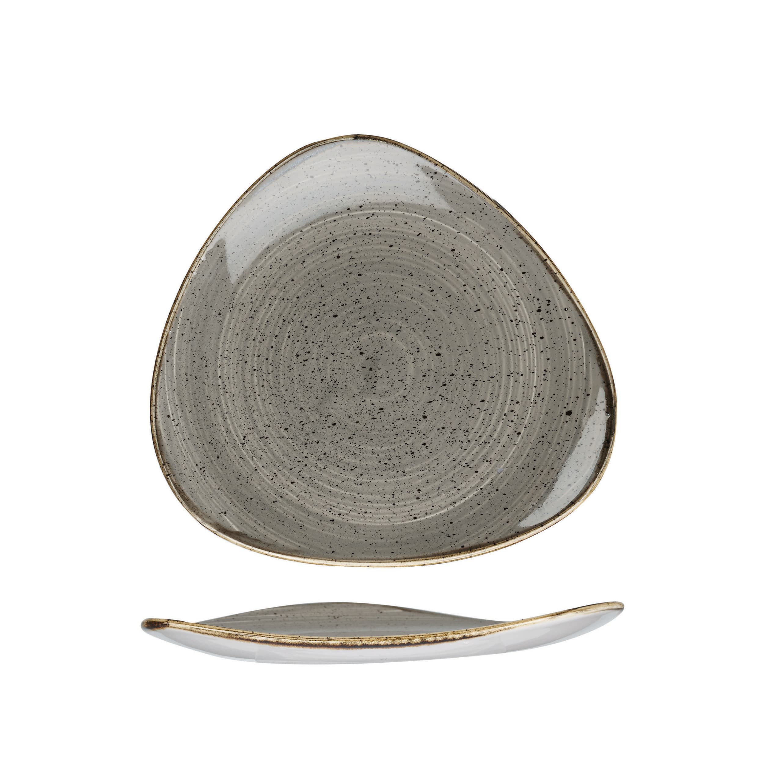PEPPERCORN GREY - TRIANGLE PLATE 19.2CM (12)