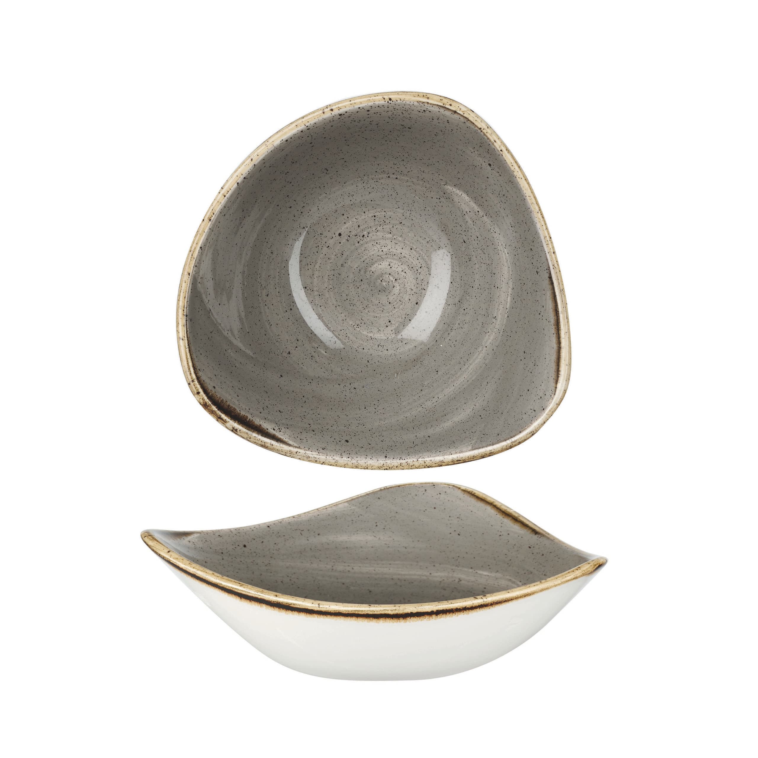 PEPPERCORN GREY - TRIANGLE BOWL 15.3CM (12)