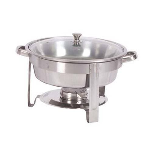 Chafing Dish Round with Glass Lid - Polished 3.7L