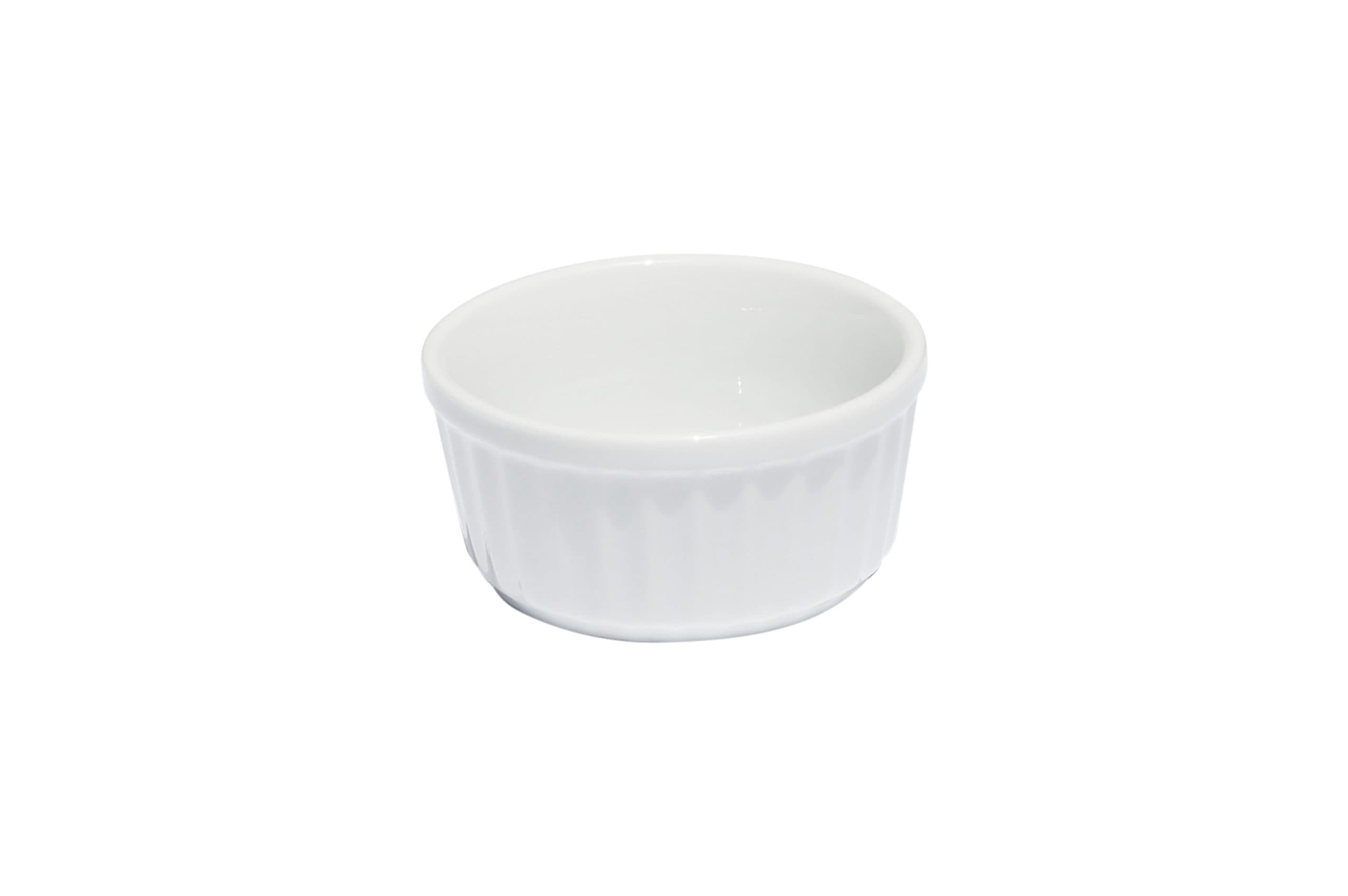 PRIMA - WHITE - RIBBED RAMEKIN 9cm (24)