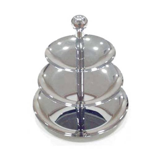 DISPLAY STAND S/STEEL - 3 TIER 266 X 220 X 167MM