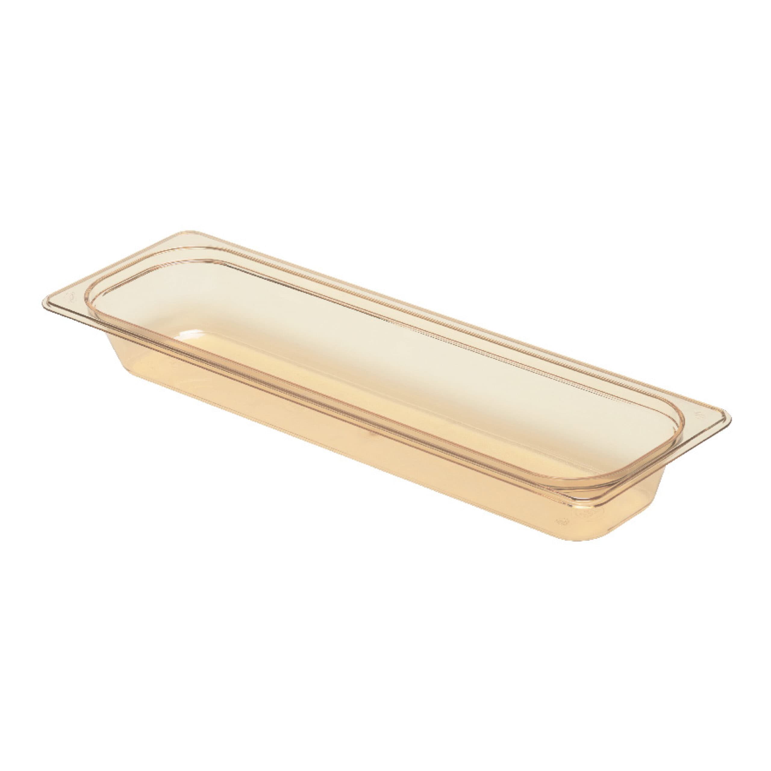 HIGH HEAT 1/2 LONG FOODPAN - AMBER - 65MM - HALF LONG - 3LT