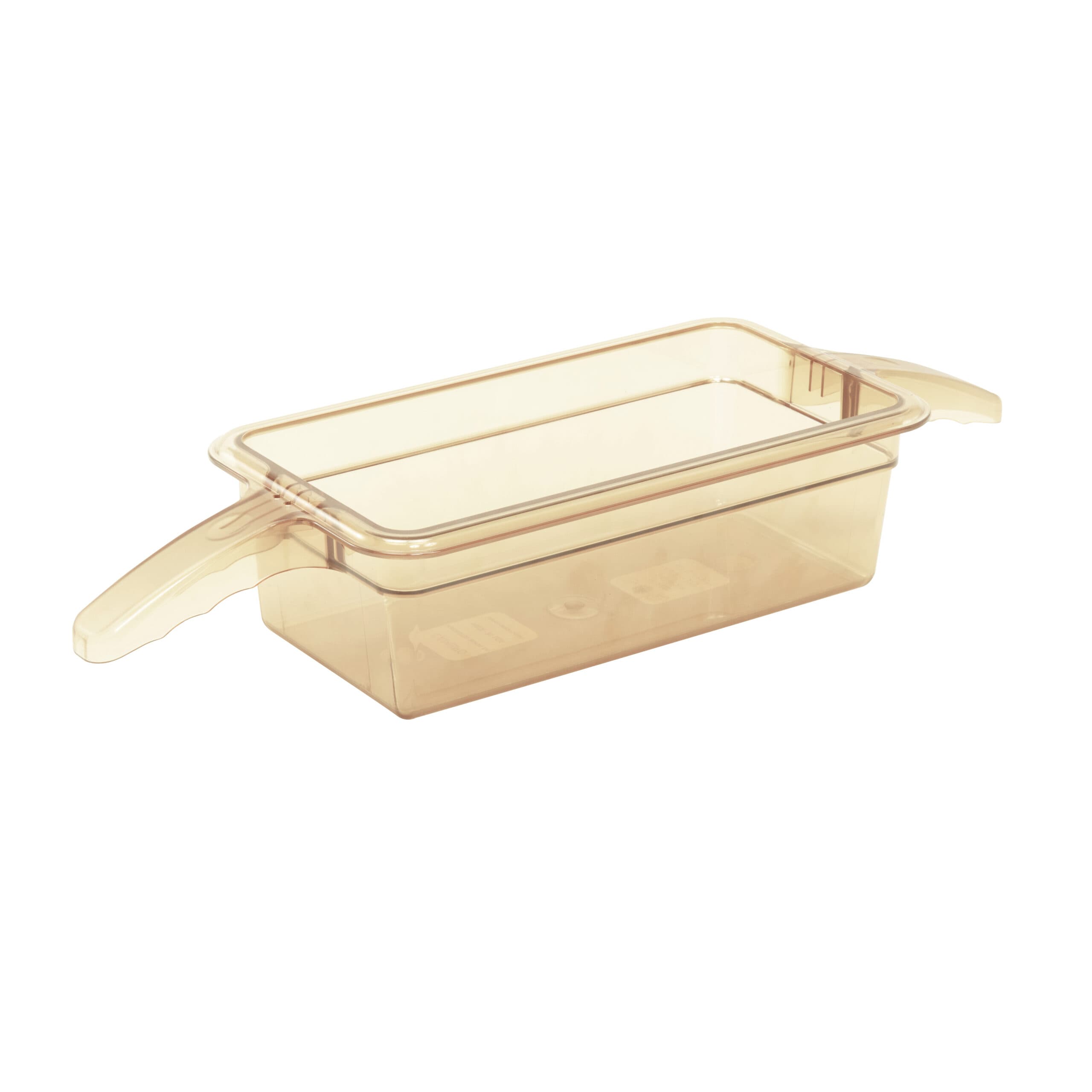 HIGH HEAT 1/3 GN PAN AMBER WITH DOUBLE HANDLE - 100MM - 3.6LT