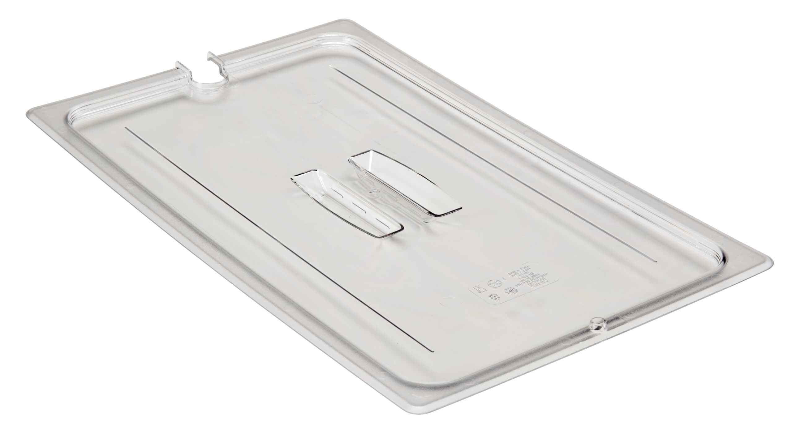 POLYCARBONATE CLEAR LID WITH HANDLE - NOTCHED - FOR 1/1 PANS