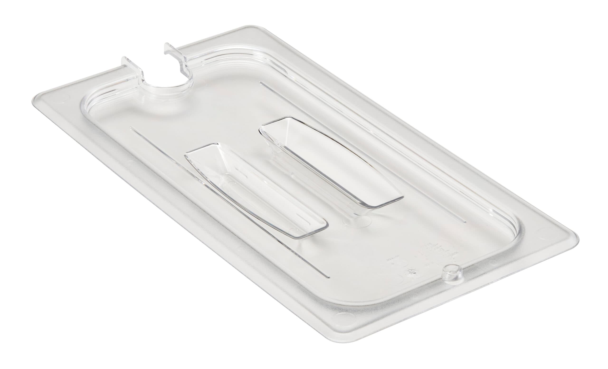 POLYCARBONATE CLEAR LID WITH HANDLE - NOTCHED - FOR 1/3 PANS