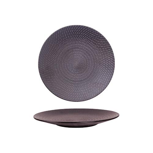 BLACK SWIRL - ROUND COUPE PLATE - 19CM (24)