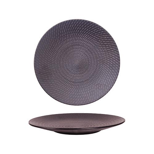 BLACK SWIRL - ROUND COUPE PLATE - 23.5CM (24)