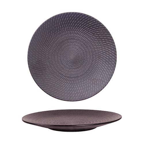 BLACK SWIRL - ROUND COUPE PLATE - 27.5CM (12)