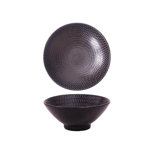 BLACK SWIRL - ROUND V-BOWL - 10CM (24)