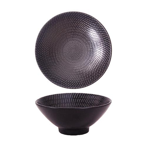 BLACK SWIRL - ROUND V-BOWL - 15.5CM (12)