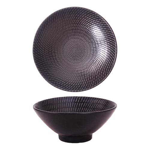 BLACK SWIRL - ROUND V-BOWL - 18CM (12)