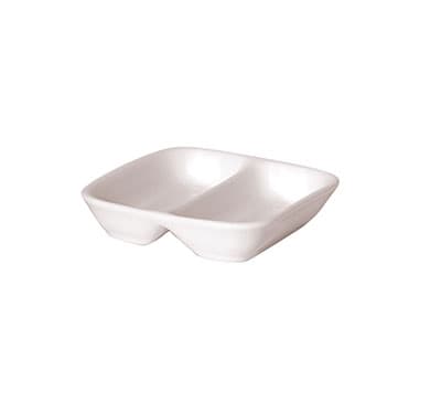 SQUARE 2 COMPT. DISH - 8.5CM (24)