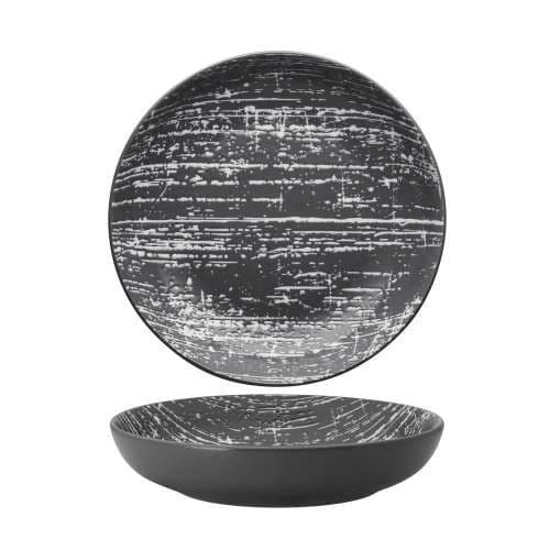 DRIZZLE – GREY – ROUND DEEP COUPE PLATE – 18CM (12)