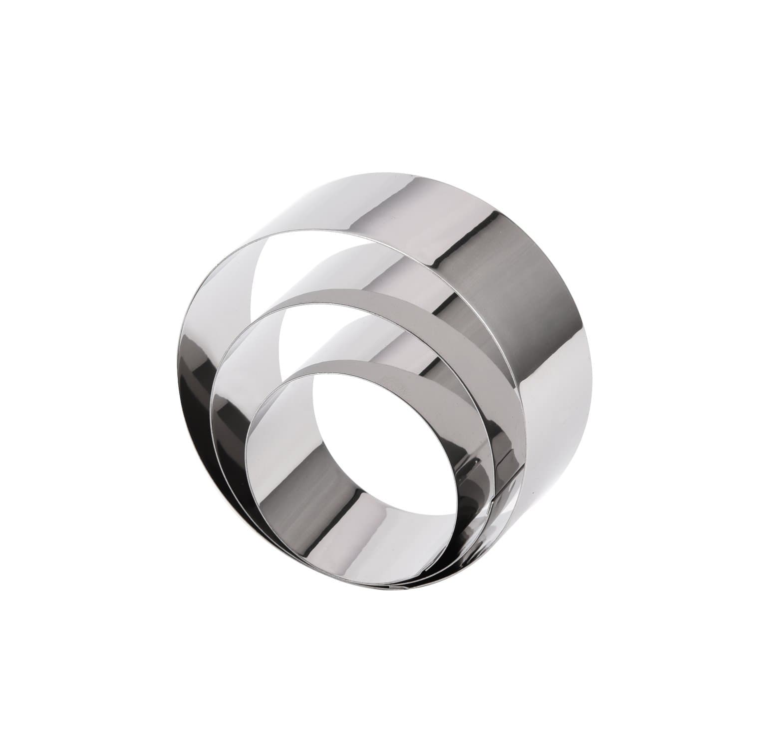 Mousse Rings Round - S/Steel - 3 PCS Set (6cm, 8cm, 10cm) - Height 40mm