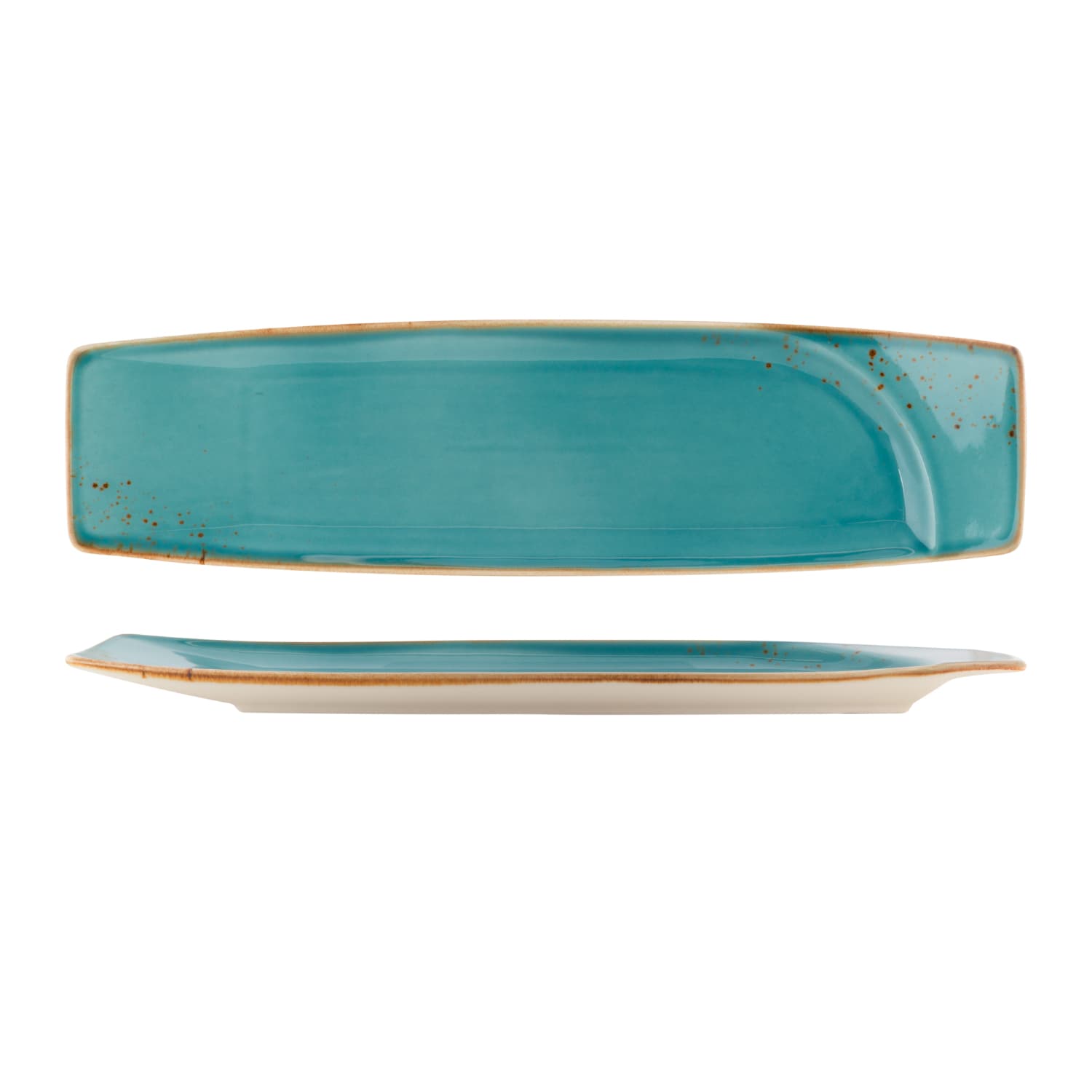 FYNBOS - ATLANTIC BLUE - OBLONG SLIM PLATE - 38CM X 10CM (6)