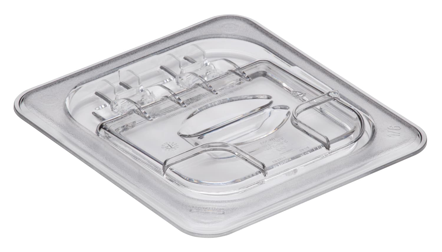 POLYCARBONATE CLEAR HINGED FLIP LID FOR 1/6 PANS
