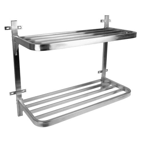 POT RACK S/STEEL - DOUBLE WALL MOUNTED - 900 X 400 X 760MM