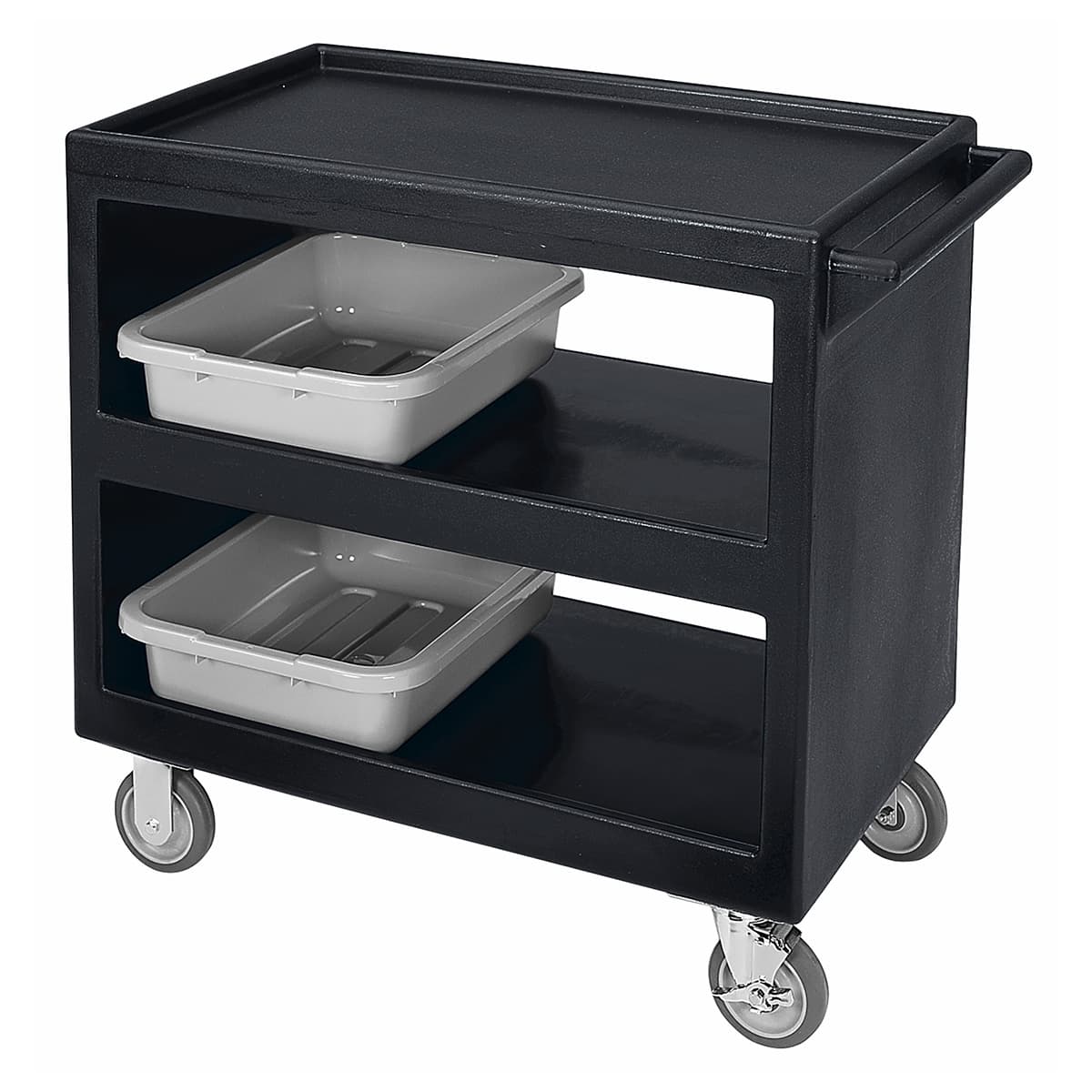 Service Cart 2 Tier 95cm L X 55cm D X 88cm H Black