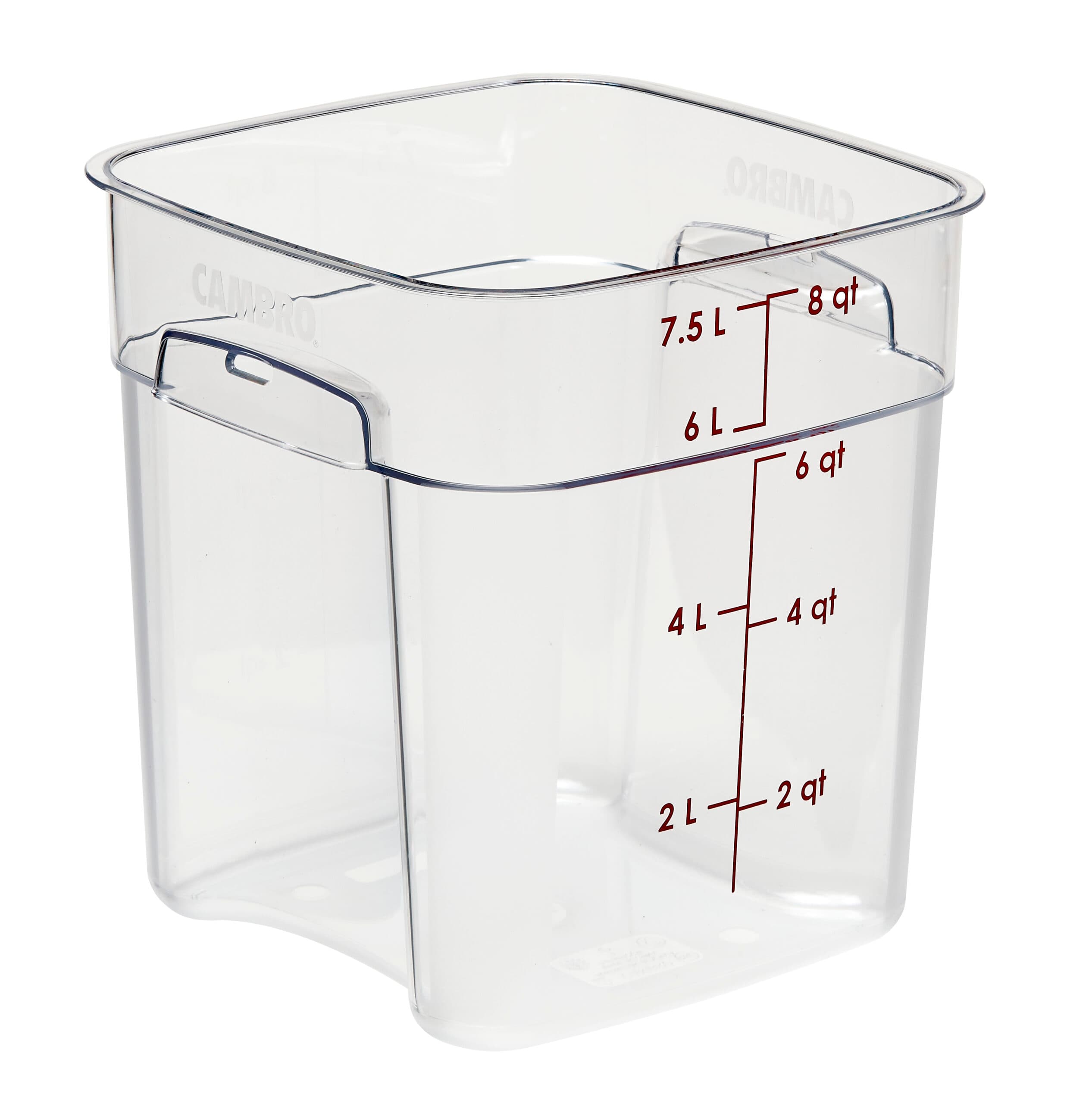 SQUARE POLYCARBONATE STORAGE CONTAINER CLEAR - 8LT