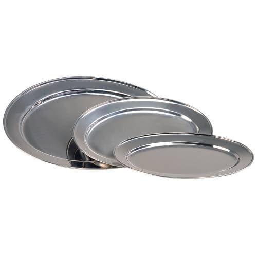 SERVING PLATTER OVAL S/STEEL - 410MM