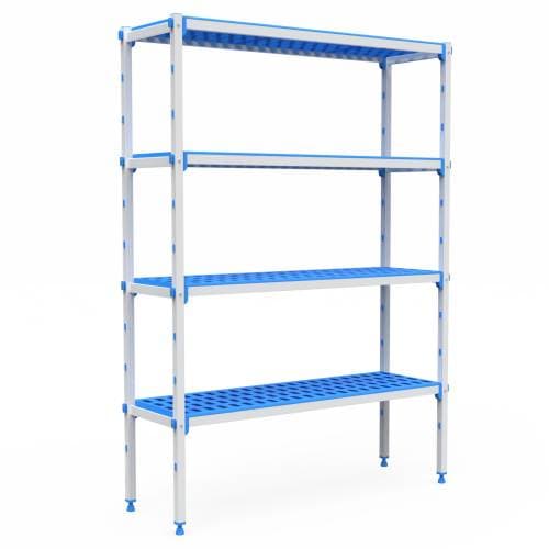 ALUMINIUM AND PLASTIC SHELVING UNIT – 1263 X 555 X 1750MM
