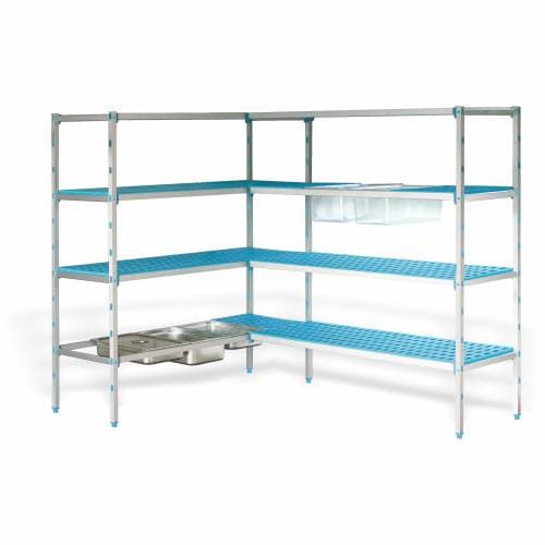 PLASTIC SHELVING CORNER UNIT - 1233 X 385 X 1750MM