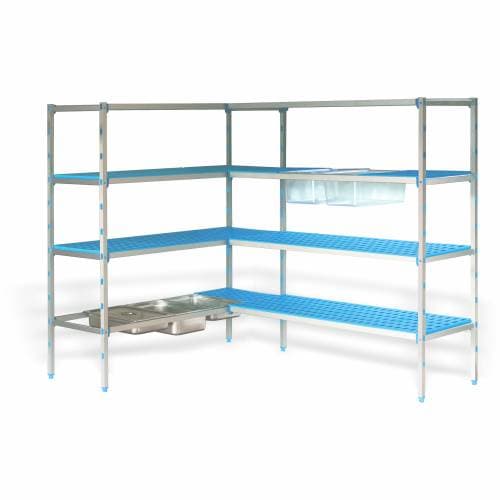 PLASTIC SHELVING CORNER UNIT – 1560 X 555 X 1750MM