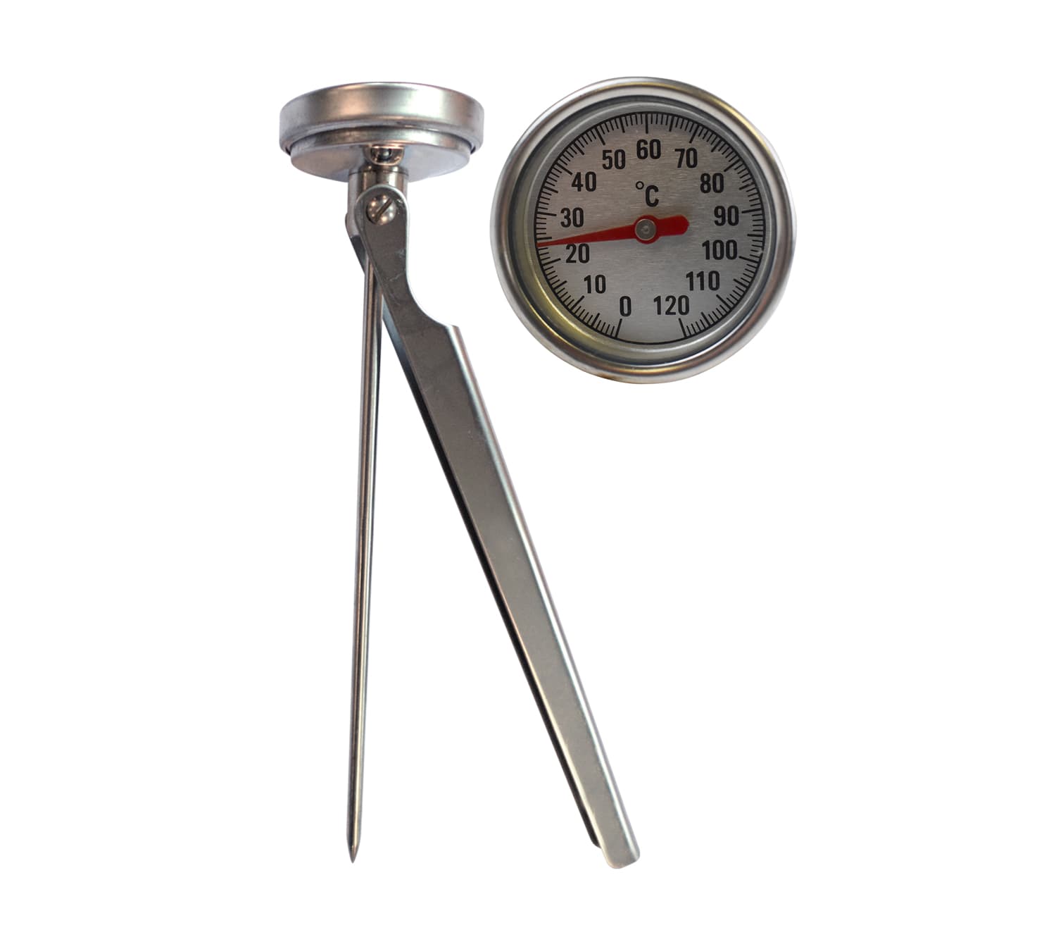 THERMOMETER ROASTING STEEL STEM 140mm 0°C to 120°C COOKING THERMOMETER